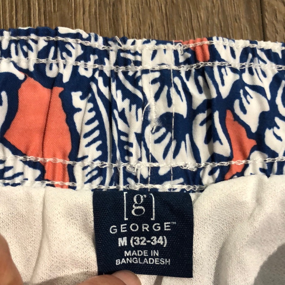 NWOT GEORGE Tropical Print Pocketed Swim Trunks Swim Shorts - Picture 2 of 10